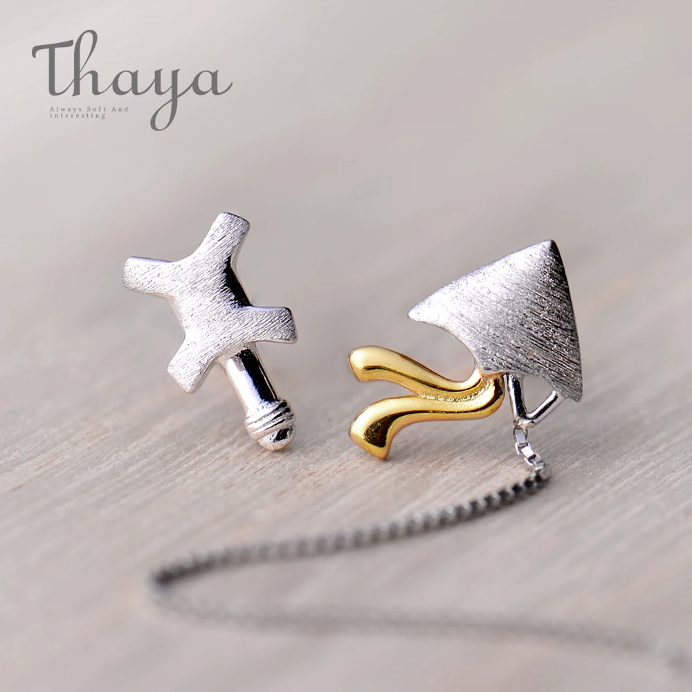 Thaya Broken Line воздушные змеи дизайн серьги-гвоздики Длинная цепочка s925 серебро Асимметричные изысканные серьги для женщин элегантные ювелирные изделия подарок