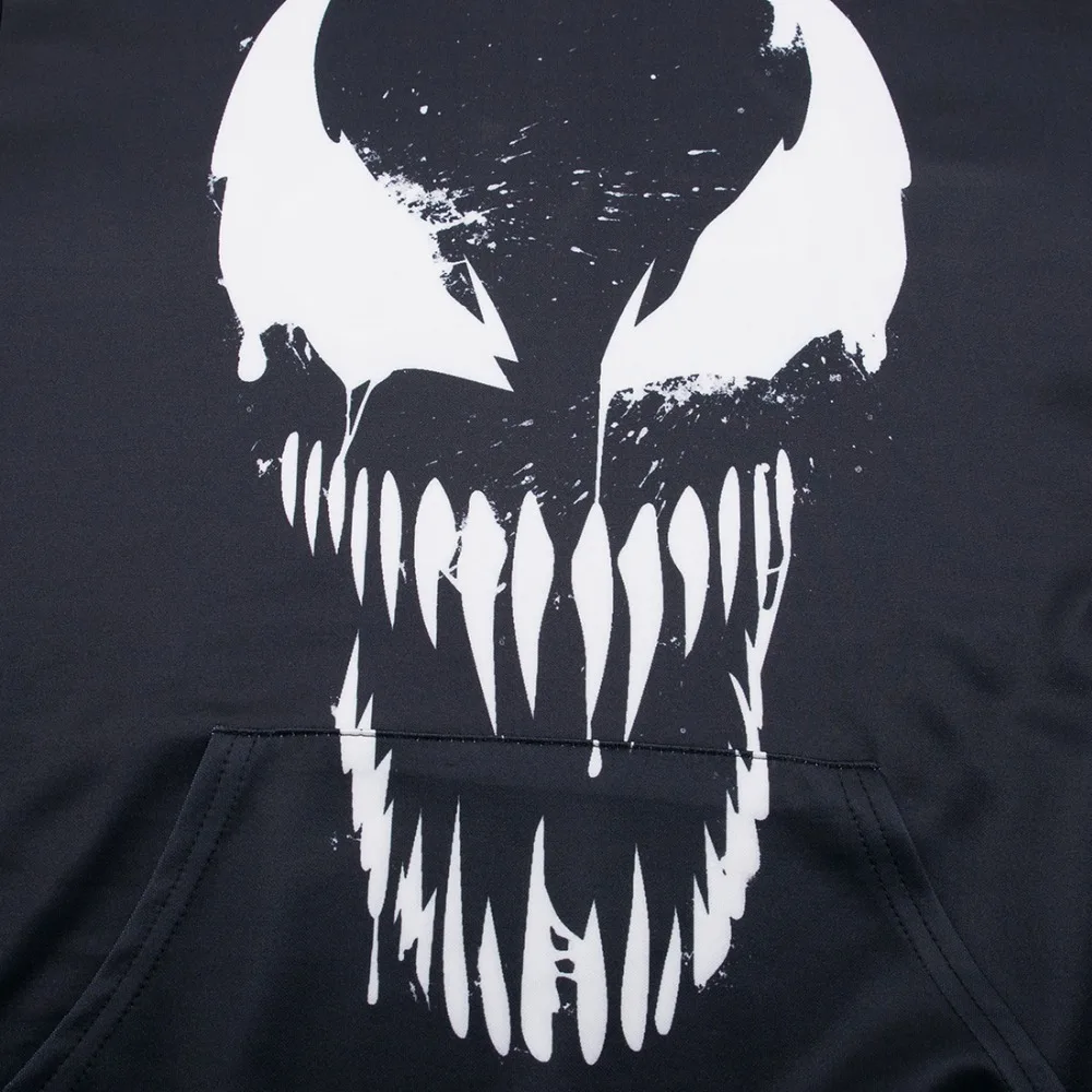 Venom Мужская толстовка горячая распродажа Повседневная Толстовка с капюшоном серия Marvel movie модный уличный пуловер с капюшоном 3D толстовки