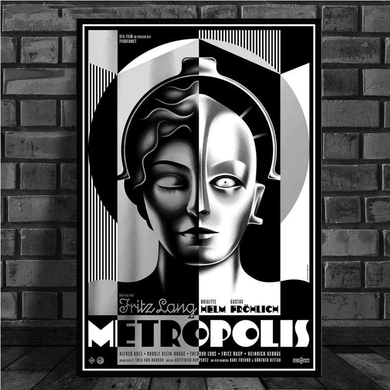 Retro Metropolis Germany Vintage Movie Film Fritz Lang Poster Wall Art Picture Posters and Print Canvas Painting Room Home Decor - Color: 0001