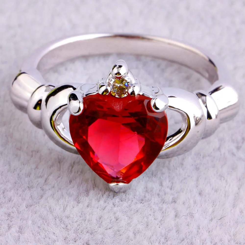 JROSE оптовая продажа Claddagh любовь стиль красный и белый CZ модные ювелирные изделия