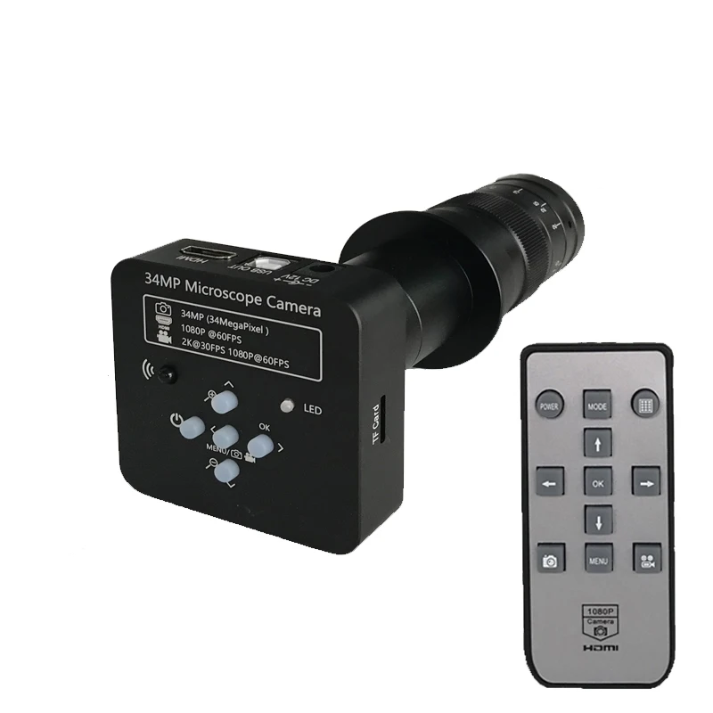 Промышленный видеомикроскоп 34MP 1080P 60FPS HDMI USB камера 130X 180X 300X объектив с образным