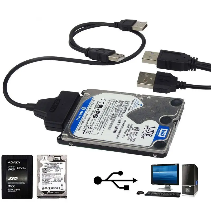 Кабель-адаптер USB2.0 для SATA 48 см внешнего жесткого диска 2 5 дюйма | Компьютеры и офис