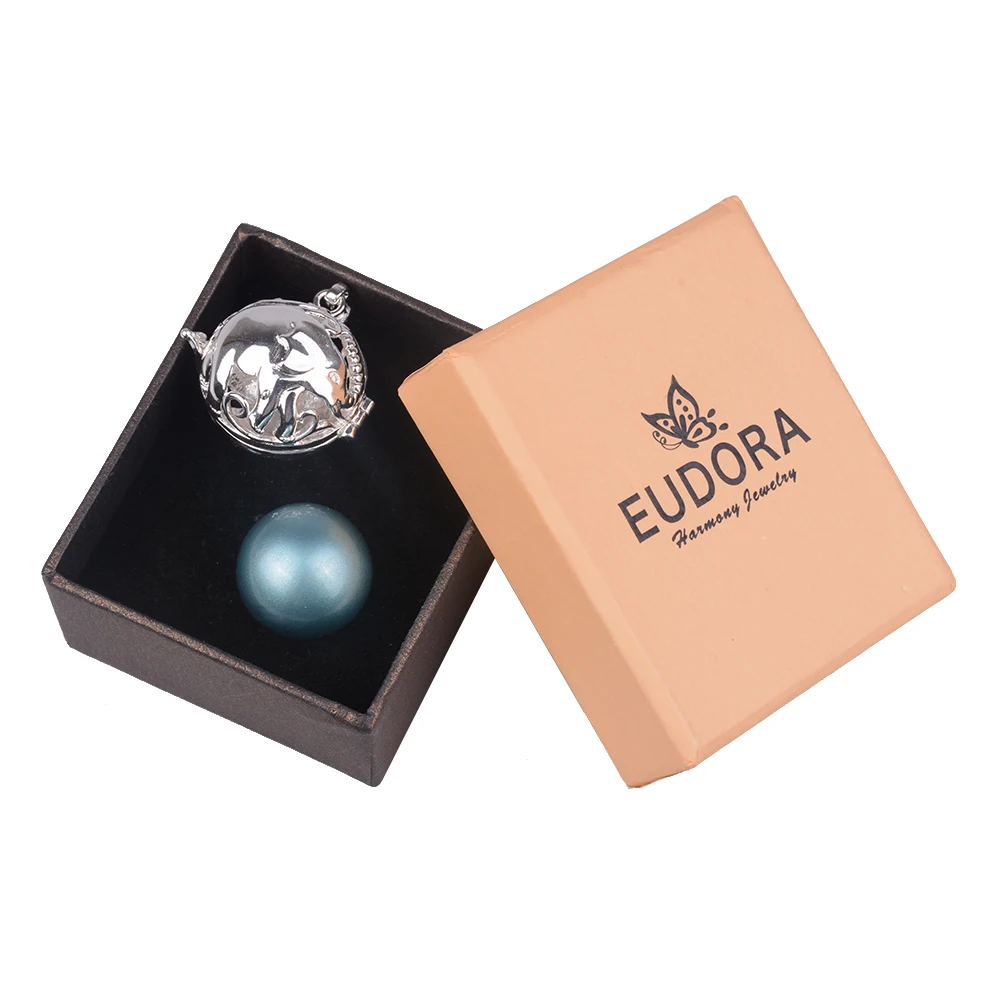 

Eudora Harmony Elephant Aromatherapy Floating Locket Cage With Angel Caller Colorful Chime ball Pendant Pregnancy Women Jewelry