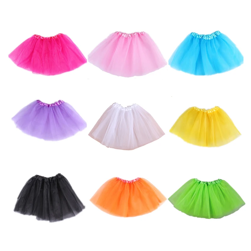 12 видов цветов юбки пачки 4 шт./лот детская юбка для девочек трехслойная
