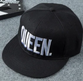 Белый Бейсбольная кепка KING QUEEN, бейсболка для мужчин и женщин, козырек, кепка s dad Bone, белая, черная, для влюбленных, в стиле хип-хоп, Спортивная Кепка, кепки - Цвет: Белый