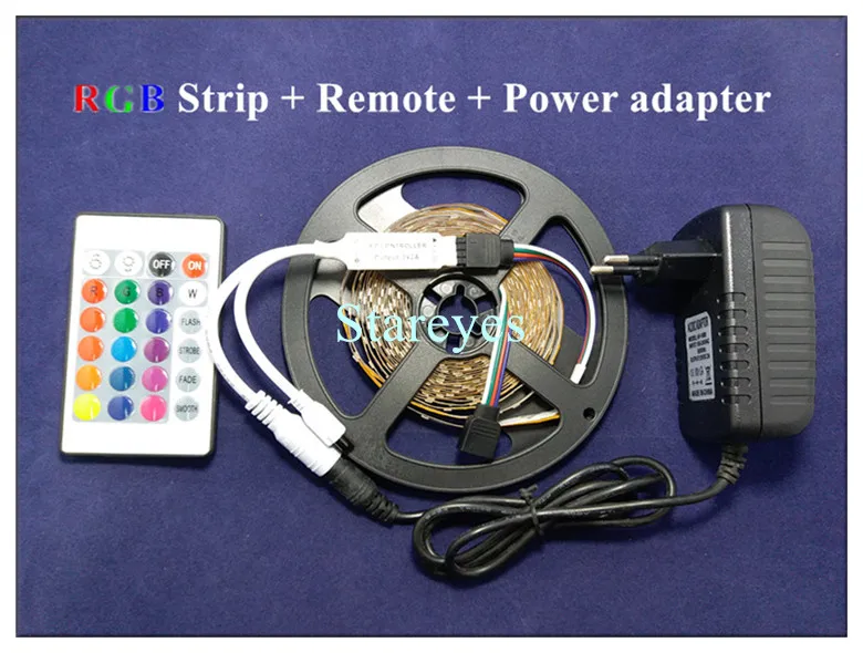 1 комплект 5 м SMD 3528 2835 300 светодиодный RGB светодиодный полосы светодиодный светильник клейкие ленты USB флэш светильник ing не Водонепроницаемый полосы+ Пульт ДУ+ 2A Мощность адаптер