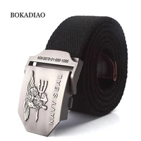 bokadiao menwomen military canvas belt vintage navy seal metal buckle luxury jeans belt army tactical belts for men strap male