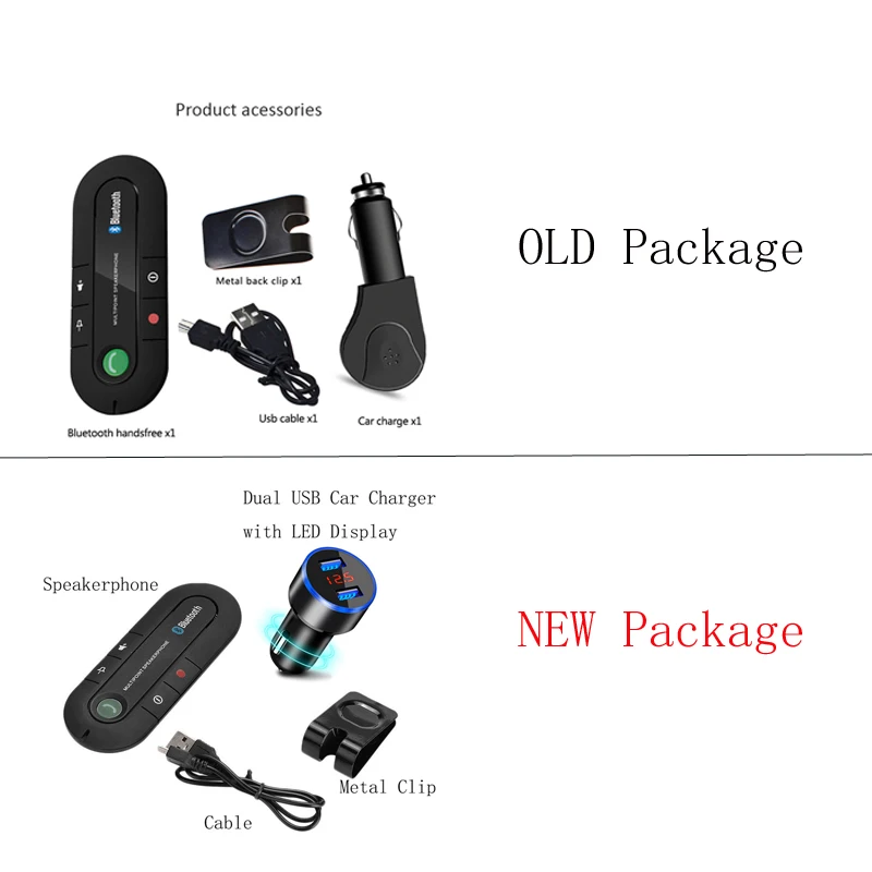 Bluetooth Handsfree автомобильный комплект беспроводной Bluetooth динамик телефон Bluetooth приемник с двойным usb-адаптером разветвитель автомобильное зарядное устройство