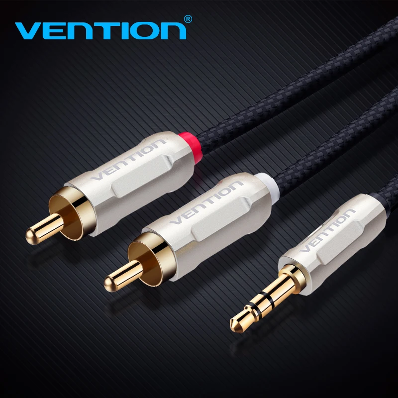 RCA-кабель Vention с 2 rca на 3 5 мм аудиокабель разъемом Папа-папа aux-кабель для усилителя