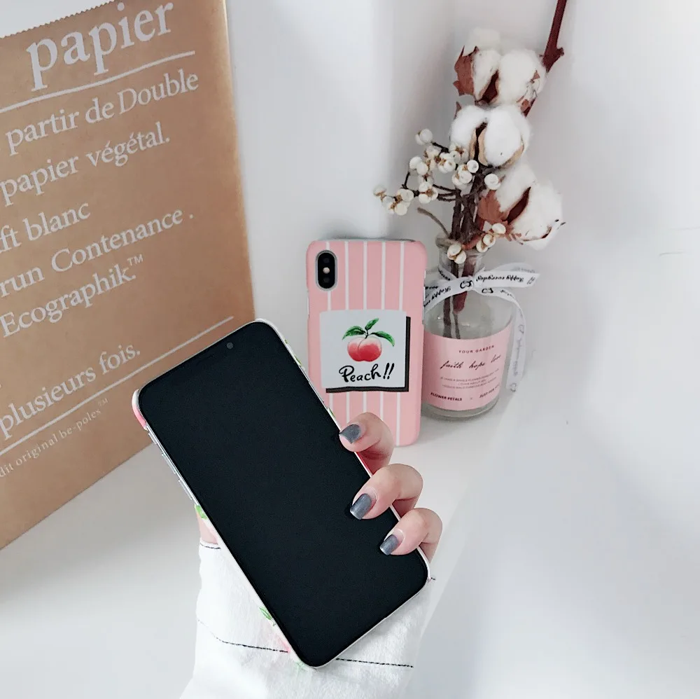 Мультфильм вкусные фрукты Чехол для iphone 6 6S Plus 7 8 плюс милые сочный персик Жесткий