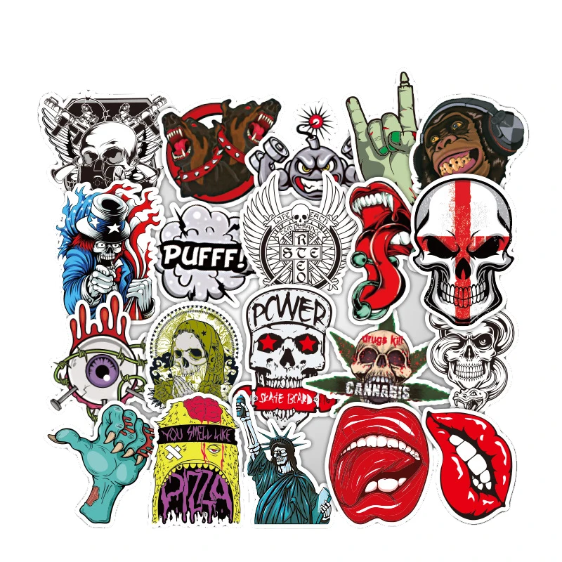 52 шт. наклейка с черепом в стиле аниме забавная для ноутбука украшение на тему