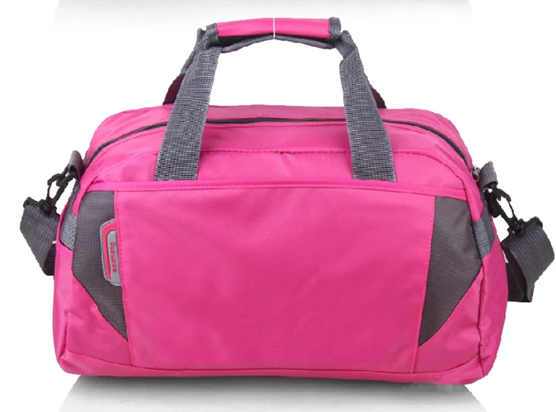 Розовые прочные рекламные дорожные сумки в классическом стиле с напечатанным