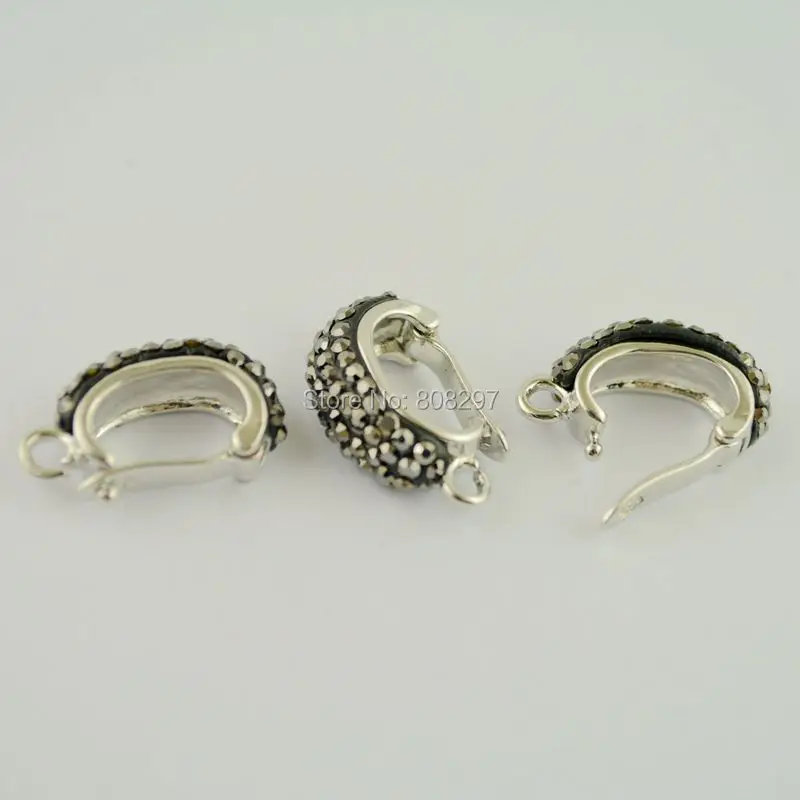 

Wholesale ~ 20Pcs Gold / Rhodium plated Crystal Rhinestone Paved Clasp Charms Dangle Beads , Jewelry Hooks Jewelry Findings