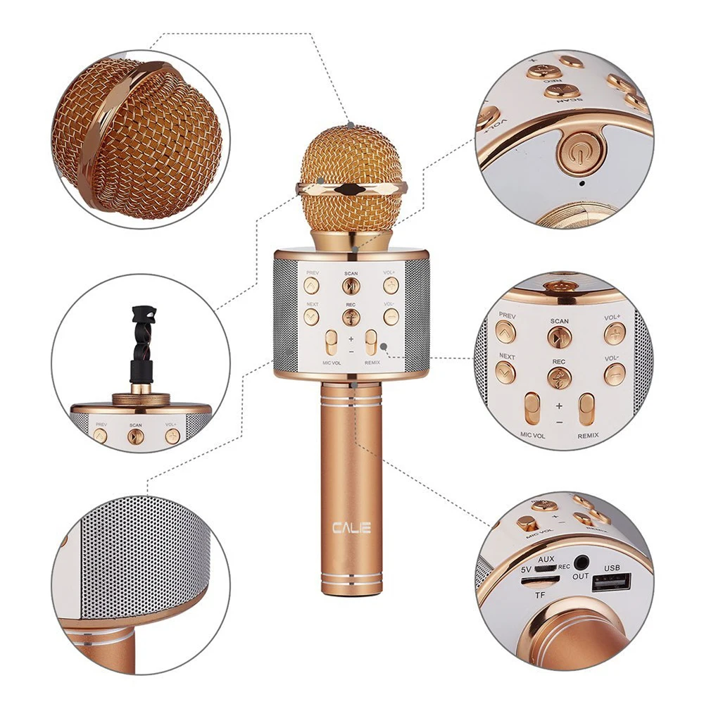 Модные WS858 Bluetooth Беспроводной конденсаторный микрофон караоке мобильного