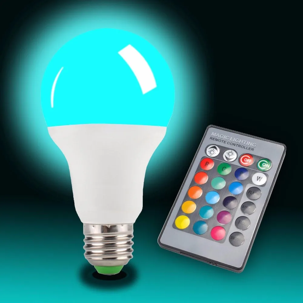 16 Color Changing RGB Magic Light Bulb Lamps 12W E27 Standard LED Input AC100-240V With Remote Controller | Лампы и освещение