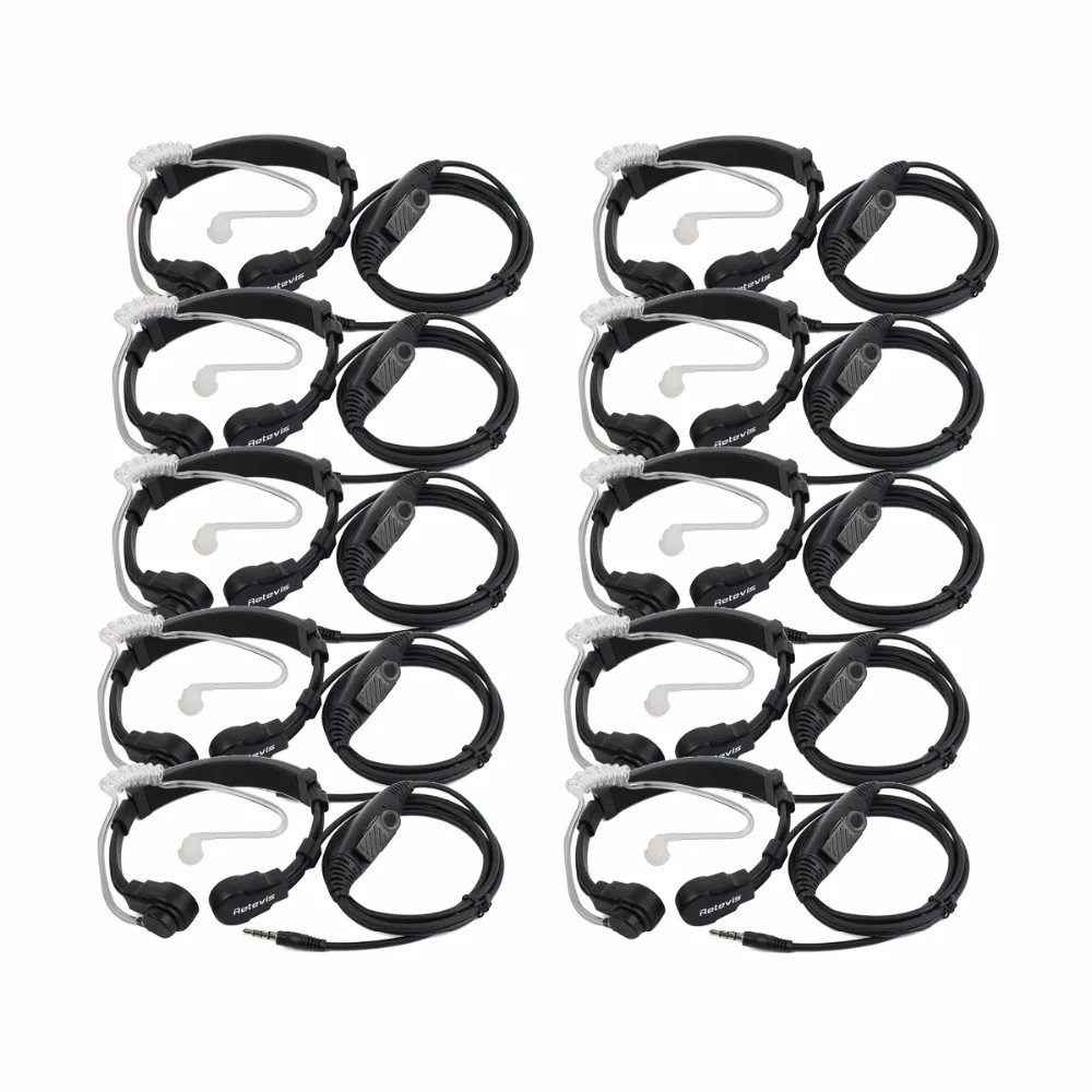 10X Retevis R 151 1Pin 3 5 мм PTT Горло микрофон Гибкий наушник скрытый воздушный трубка
