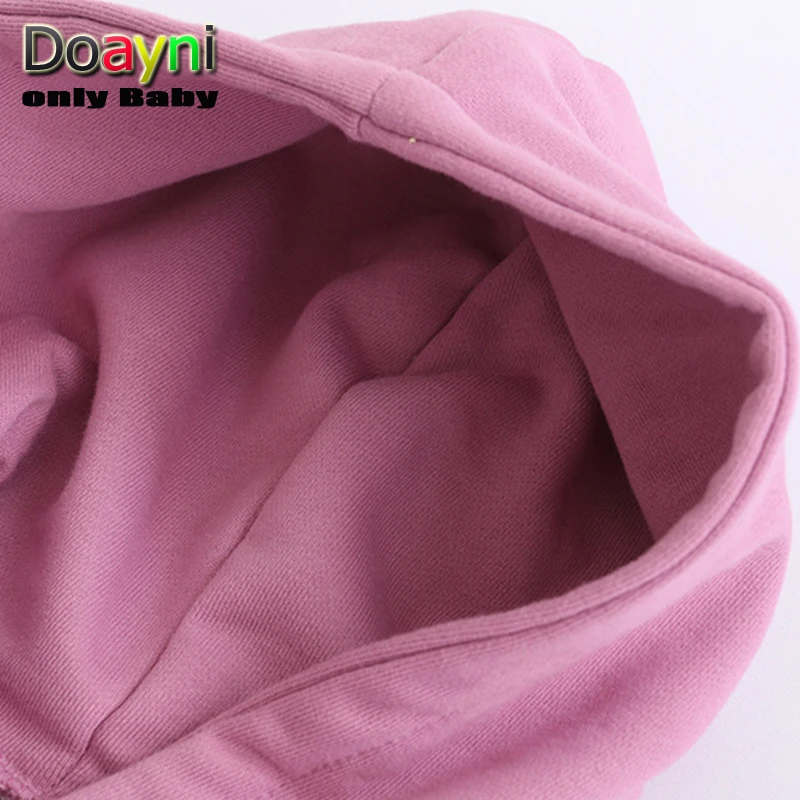 Doayni Baby Autumn Hooded Cartoon Rabbit Sweater Stitching Long Sleeve Dress Activites Girls Clothing Purple Yellow | Детская одежда и
