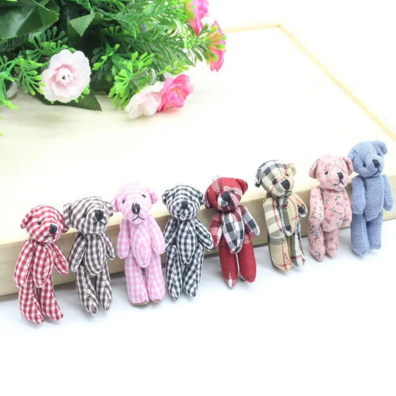 40 шт./лот мини плюшевый мишка мягкие плюшевые игрушки 8 см маленький подвеска