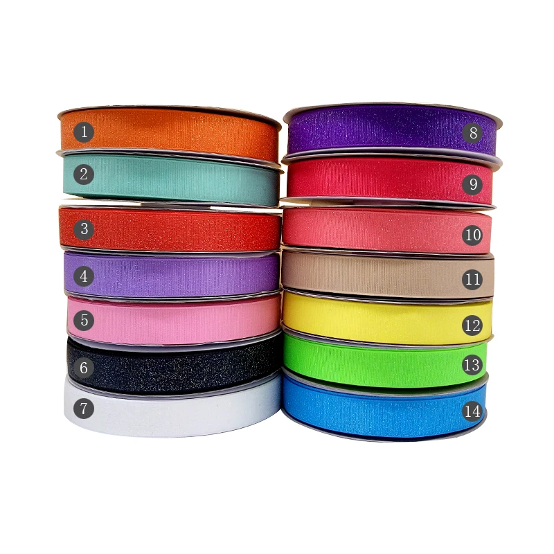 

Solid glitter ribbon free shipping 7/8" ribbon 50 yards 22mm ribbon