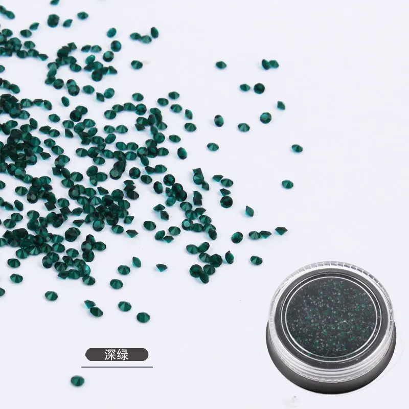 dark green 1440Pcs Новинка 1440 шт микро Алмазные DIY Стразы для ногтей Кристальные плоские с обратной стороны не горячей фиксации наклейки со стразами нужен клей для нейл-арта украшения - Цвет: dark green 1440Pcs