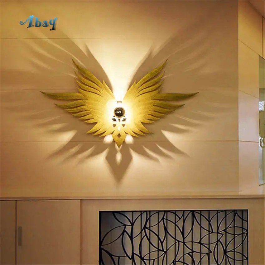 Цена Современный настенный светодиодный светильник Shadow Art с крыльями короля, лампа для коридора, кабинета, детской спальни, индивидуальное украш...