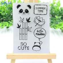 Прозрачная бамбуковая печать Panda Силиконовая для скрапбукинга DIY
