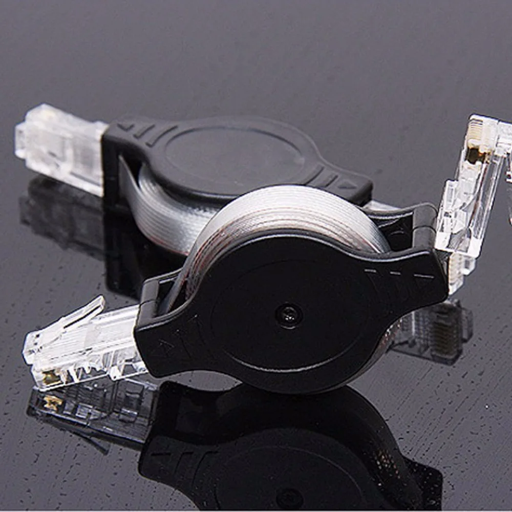 JRGK Портативный Выдвижной Ethernet LAN RJ45 Интернет сетевой кабель черный для