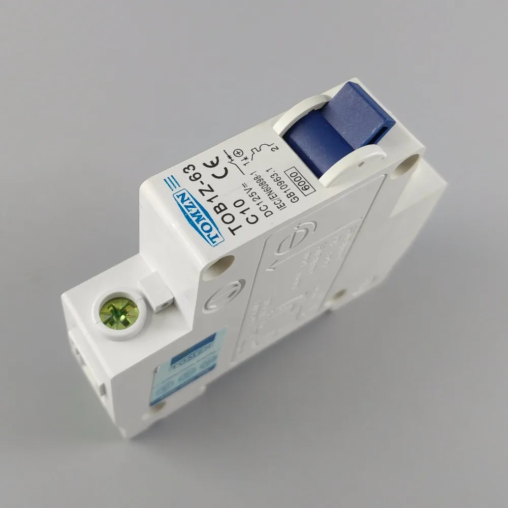 1P 10A DC 125V автоматический выключатель MCB C Кривая