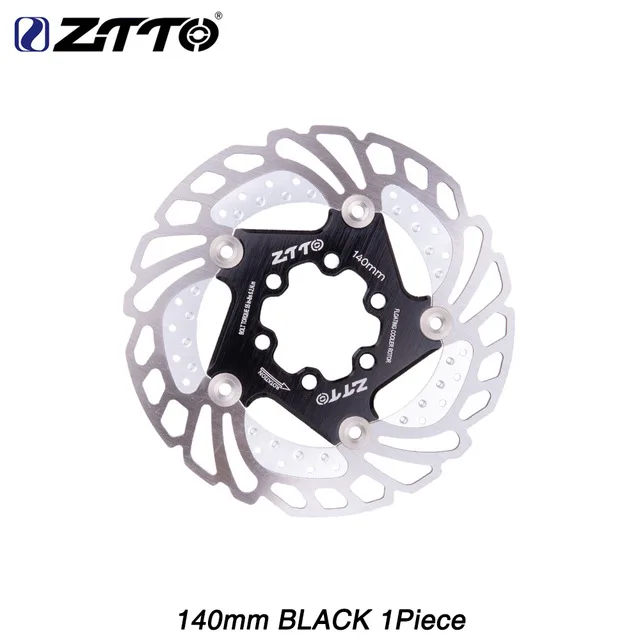 140mm black ZTTO 140/160/180/203 мм горный велосипед диск для дорожного велосипеда тормоза быстро остыть велосипеда Нержавеющая сталь охлаждения дисковые тормоза плавающий ротор - Цвет: 140mm black