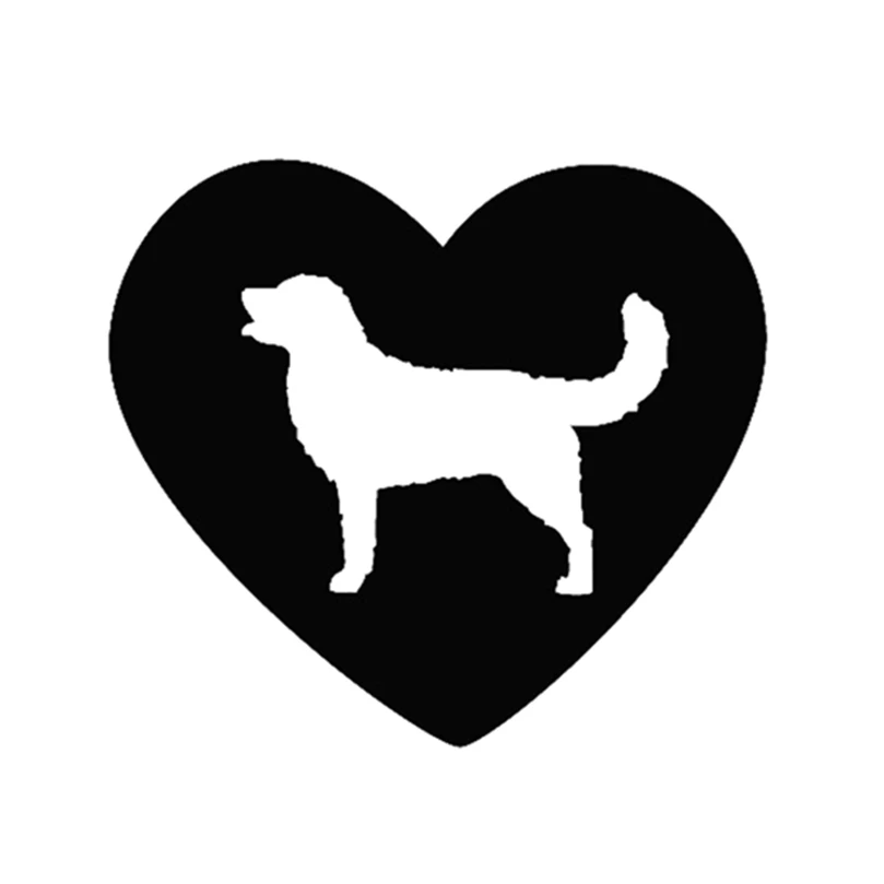 12x13 см черный/белый сердечко золотистый ретривер автомобильные наклейки с животными водонепроницаемые наклейки для автомобиля Стайлинг Аксессуары оконный Декор CL010