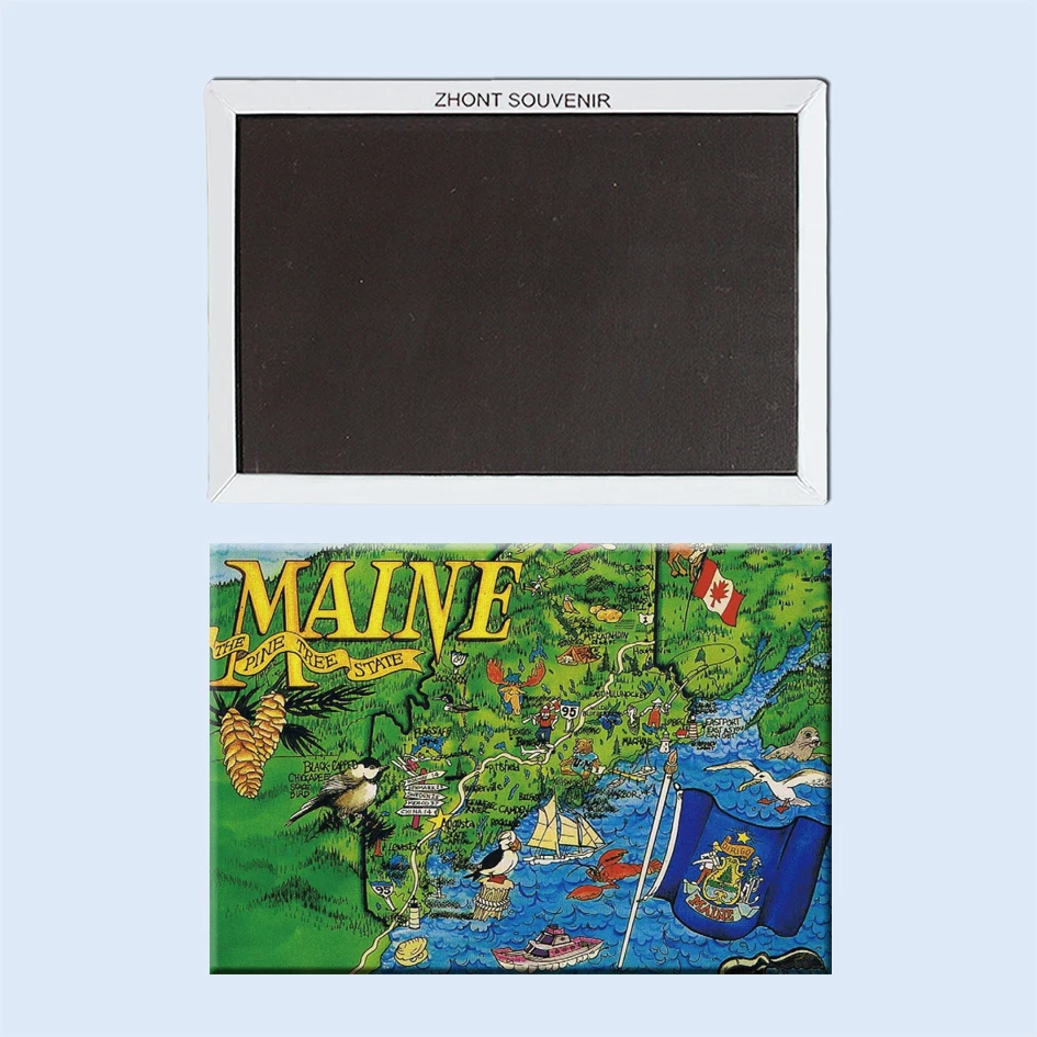 

Decorative Fridge Magnets The Pine Tree State Maine Map Pictures Wholesale/retail welcome 22174 Vintage Image