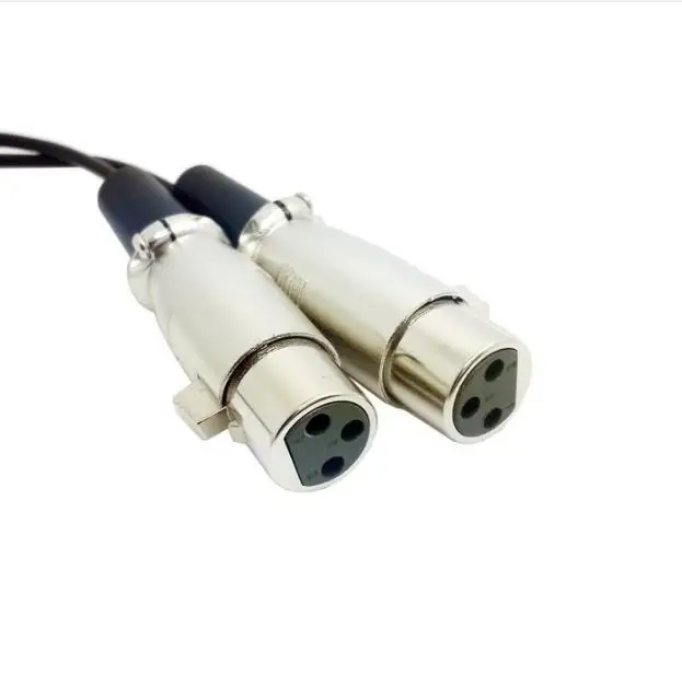 

Microphone Dual XLR 3pin Female to Right Angled 90 Degree 3.5mm TRS Splitter Cable