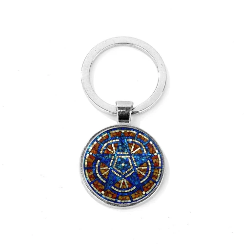 Style 17 SIAN Israel Star of David брелок с гексаграммой геометрический иудейский щит символ Печатный стеклянный брелок с кабошоном Judaica украшения с иудейской символикой - Цвет: Style 17