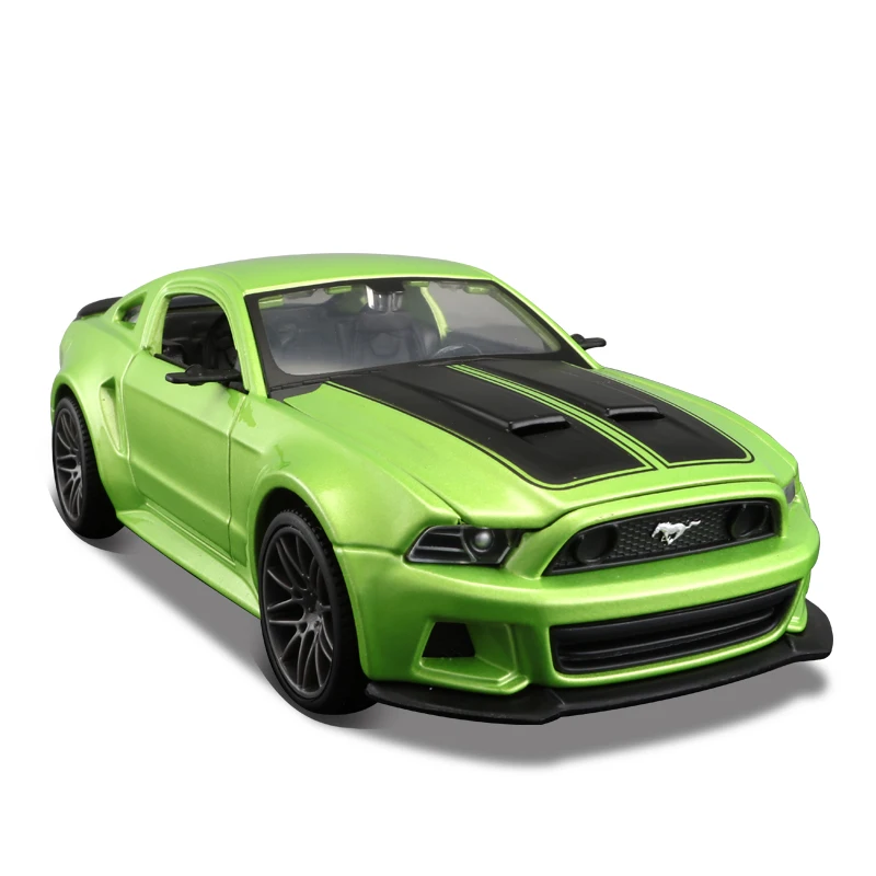 Зеленый Модель 1:24 Ford Mustang GT из сплава, модель спортивного автомобиля, литая под давлением, гоночный автомобиль maist, детская игрушка, коллекция, украшение - Цвет: Зеленый