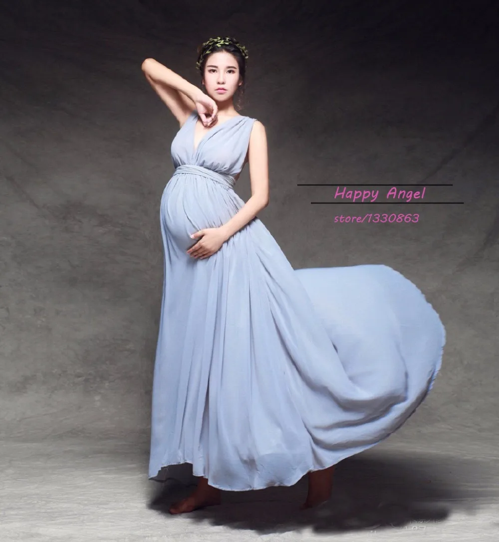 Женское платье для беременных Элегантное Длинное кружевное с открытой спиной