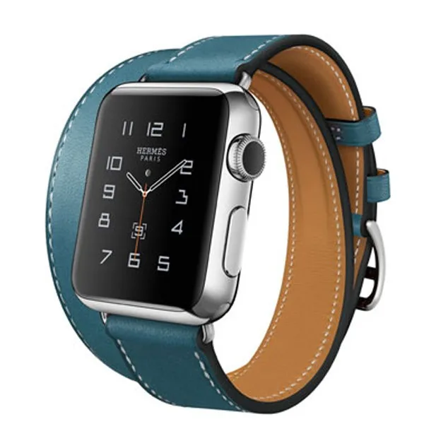 Ремешок из натуральной кожи для Apple Watch Series 4 3 2 с оригинальными адаптерами