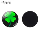 TAFREE зеленые четырехлистные-фотомагнитные наклейки на холодильник 25 мм, стеклянные драгоценные камни, стандартная основа, оптовая продажа QF326