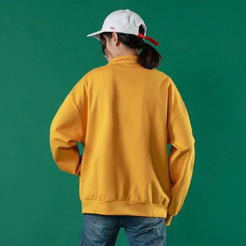 

VANGULL 2019 Spring New Style Women Side Striped Jackets Zipper Loose Ladies Sports Coat Long Sleeve Solid Pocket Tops Outerwear