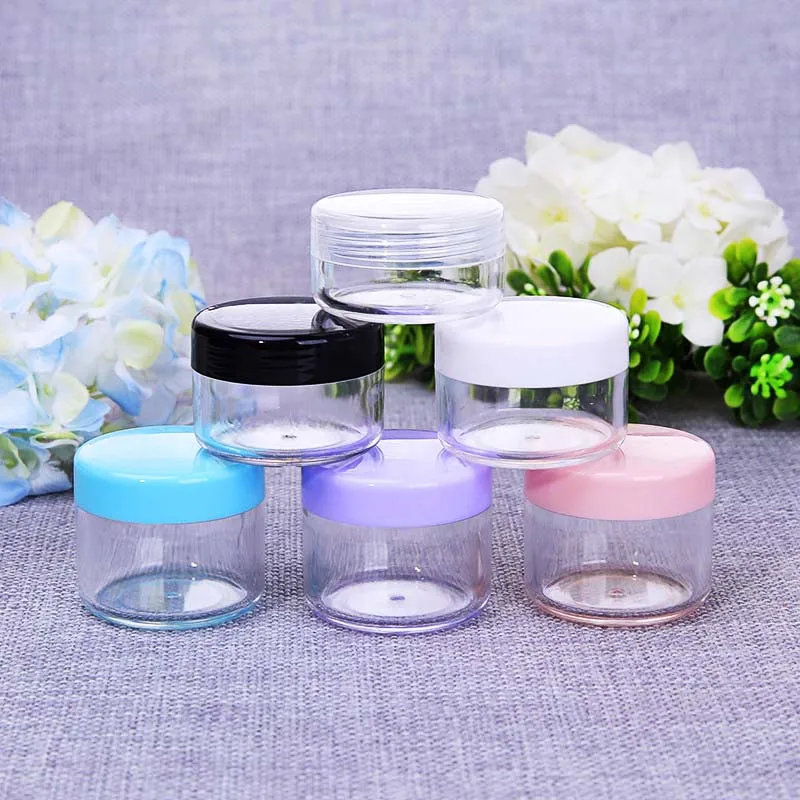 1 Pcs Acrylic Cosmetics Jar Box Portable Makeup Cream Nail Art Cosmetic Bead Storage Pot Container Clear Refillable Bottles 2021 | Красота и
