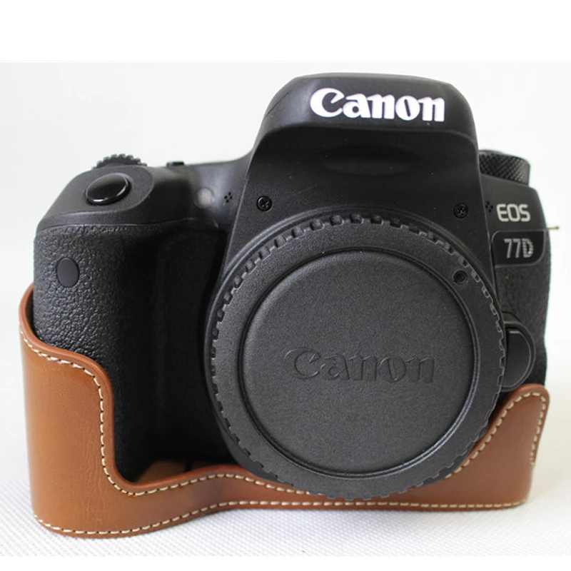 Новый Завод цифровой Камера половина тела сумка PU кожаный чехол для Canon EOS 77D 800D