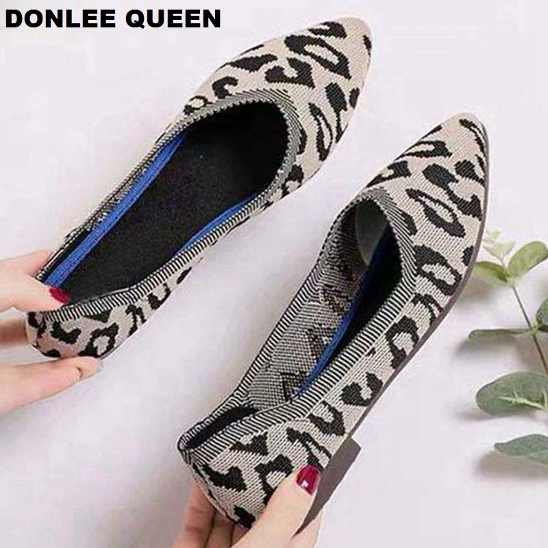 Женские мокасины на плоской подошве DONLEE QUEEN леопардовые Лоферы без шнуровки