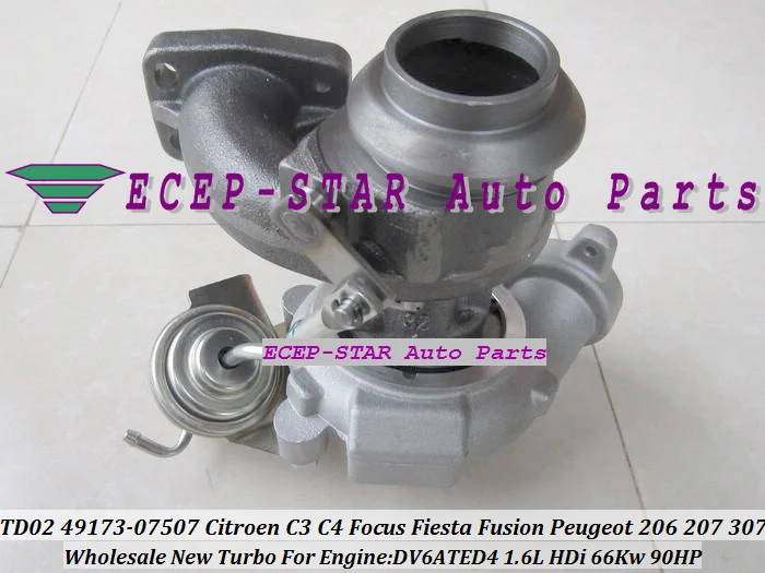 Турбокомпрессор TD02 49173-07507 49173-07505 для Ford Fusion Fiesta 6 Focus C-Max Citroen C3 4 207 1.6L TDCI DV6ATED4 |