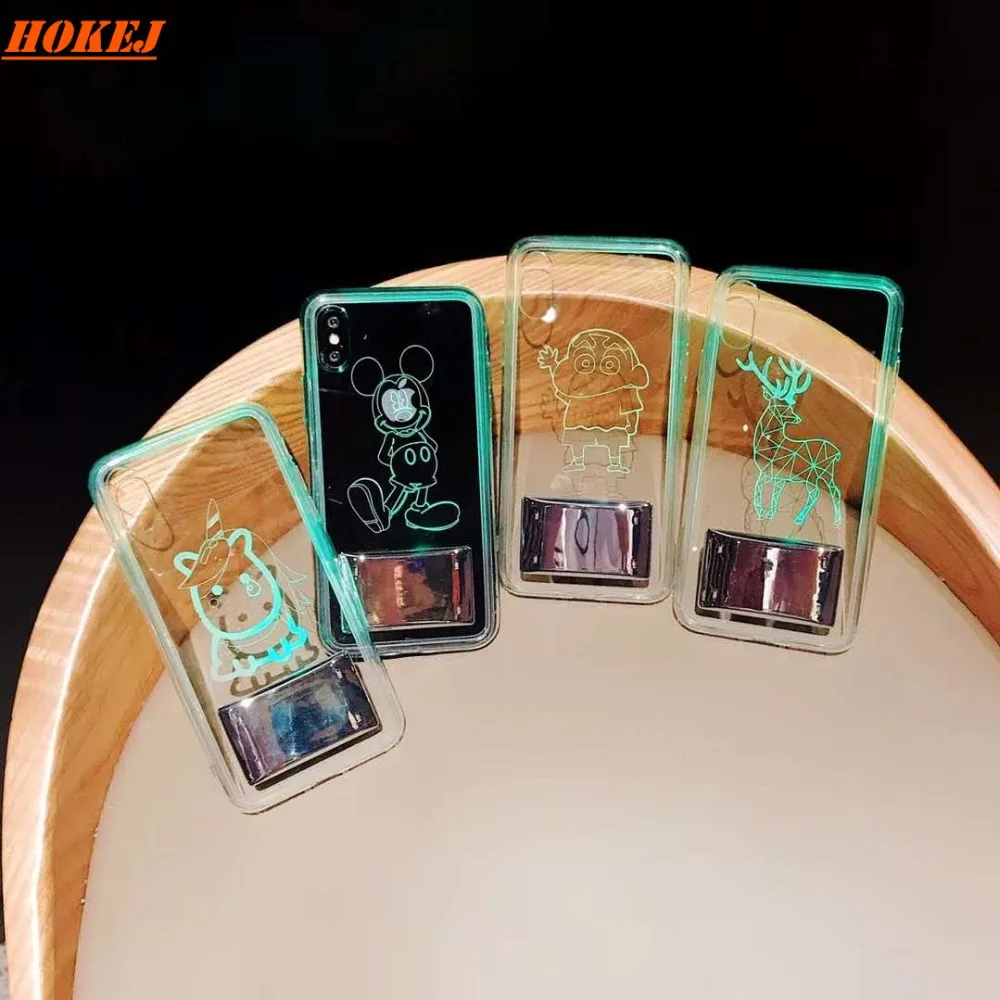 HOKEJ модный семицветный волшебный цветной чехол для iPhone X XS XR Max Hole мягкий ТПУ телефона 7 8 6 6s Plus