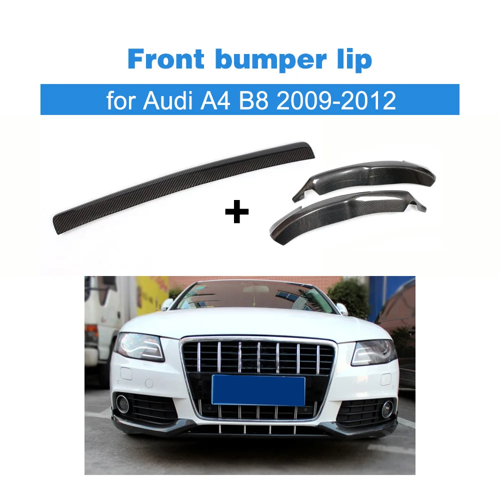 3 шт. передний бампер из углеродного волокна для Audi A4 B8 2009 2012|Амортизаторы| |