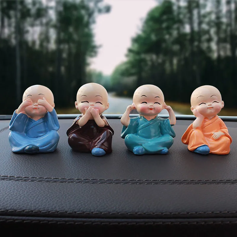 4 шт./лот забавные игрушки KongFu Monk для приборной панели автомобиля милые
