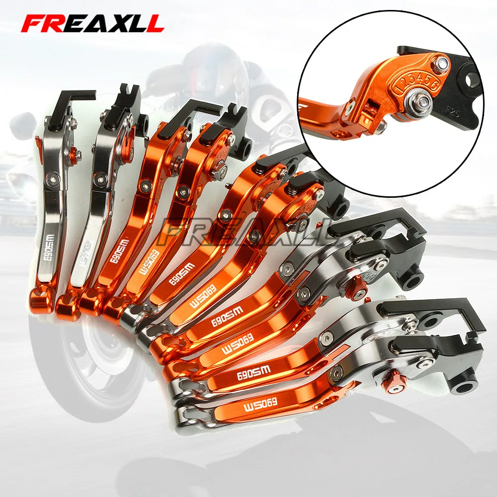 

For 690 SM 690SM 2007 2008 2009 Clutch Brake Levers CNC Motorcycle Adjustable Folding Extendable lever Accessories