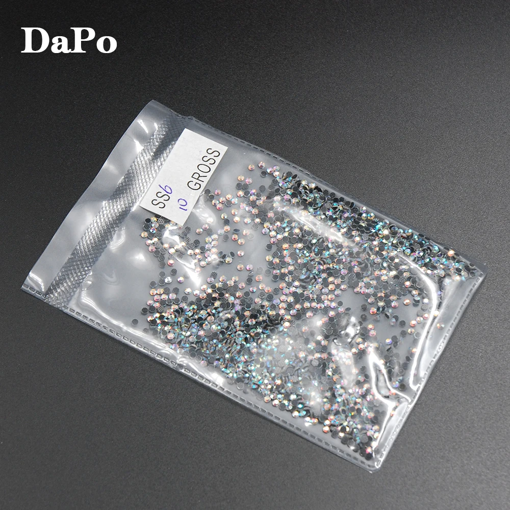 

Low Price Super Shiny DMC Hot Fix Rhinestones SS6 1440Pcs/Bag Crystal AB Flatback Loose Glass Stones Strass For DIY Clothes Bags