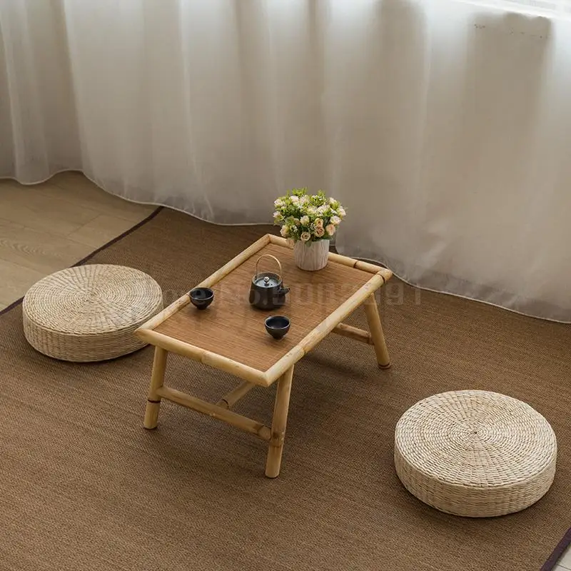 Simple bay window tatami coffee table table Japanese style small coffee table creative tea table and chairs solid wood Zen table - Цвет: 50x40x30cm 12