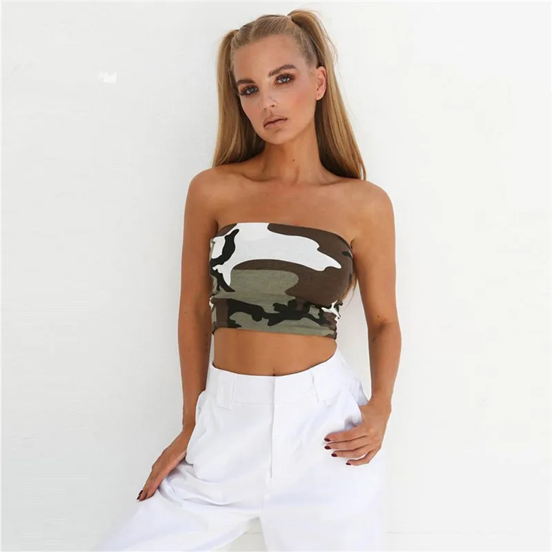 Фото New Women Casual Strapless Bustier Crop Top Bodycon Bandeau Camisole Camouflage Tank Tube Tops Fashion Shirt Женская одежда New Women Casual Strapless Bustier Crop Top Bodycon Bandeau Camisole Camouflage Tank Tube Tops Fashion Shirt Женская одежда