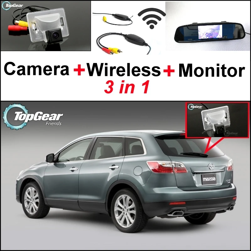 

3 in1 Special Camera + Wireless Receiver + Mirror Monitor DIY Back Up Parking System For Mazda CX-9 CX9 CX 9 2007~2014